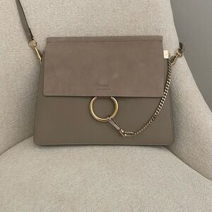 CHLOE FAYE MEDIUM BAG- grey taupe- Brand New w Tags